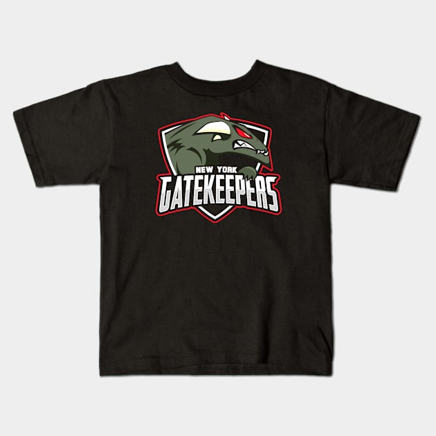 New York Gatekeepers (Black Print) Kids T-Shirt by Miskatonic Designs